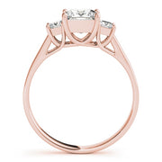 18K Rose Gold 1 ct tw Three Stone Diamond Engagement Ring