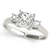 Princess Diamond Three Stone Engagement Ring