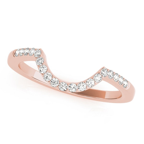 18K Rose Gold 1/8 ct tw Diamond Wedding Ring