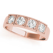 14K Rose Gold 1/3 ct tw Three Stone Diamond Engagement Ring
