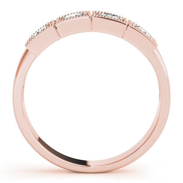 18K Rose Gold 1/3 ct tw Three Stone Diamond Engagement Ring