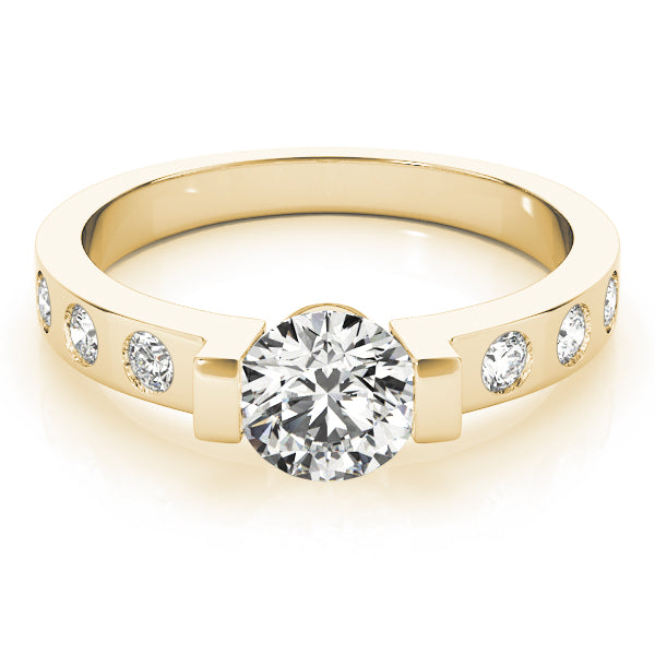 18K Yellow Gold 1 ct tw Single Row Diamond Engagement Ring
