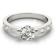 Single Row Diamond Engagement Ring