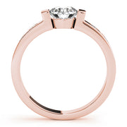 14K Rose Gold 1 ct tw Single Row Diamond Engagement Ring