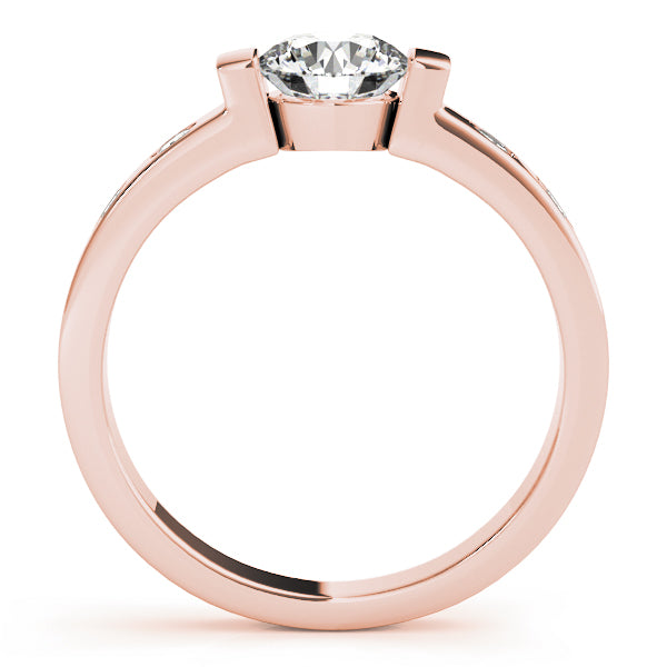 14K Rose Gold 1 ct tw Single Row Diamond Engagement Ring