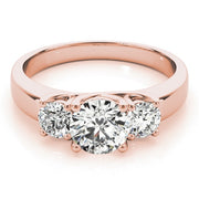 18K Rose Gold 1 ct tw Three Stone Diamond Engagement Ring