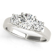 Round Diamond Three Stone Engagement Ring