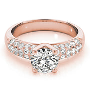 18K Rose Gold 1 1/2 ct tw Pave Diamond Engagement Ring