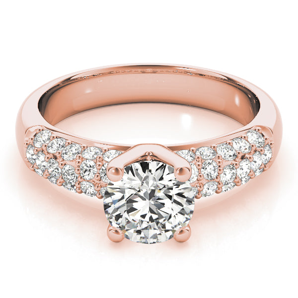 18K Rose Gold 1 1/2 ct tw Pave Diamond Engagement Ring