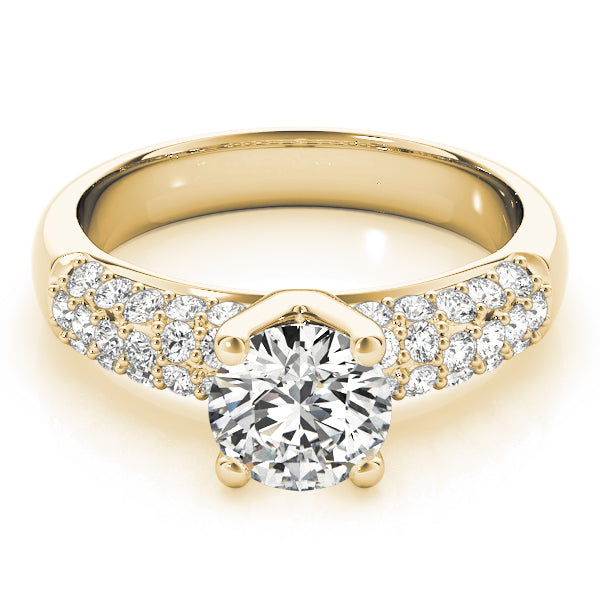 18K Yellow Gold 1 1/2 ct tw Pave Diamond Engagement Ring