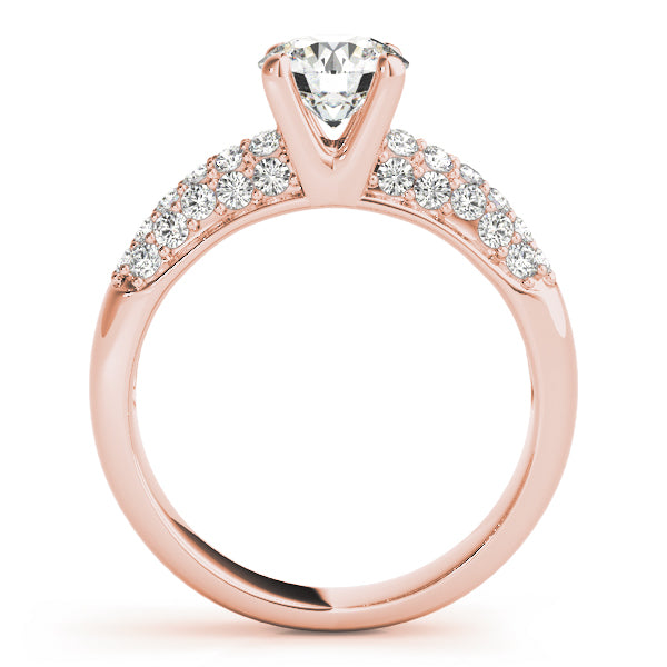 18K Rose Gold 1 1/2 ct tw Pave Diamond Engagement Ring