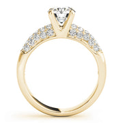 18K Yellow Gold 1 1/2 ct tw Pave Diamond Engagement Ring