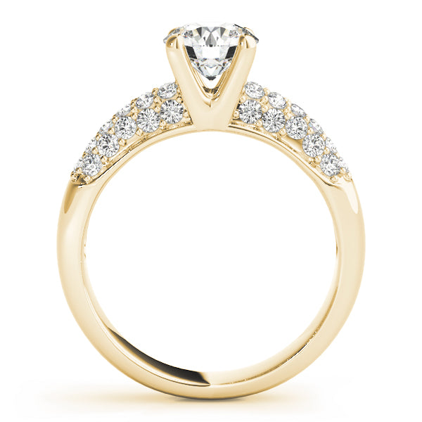 18K Yellow Gold 1 1/2 ct tw Pave Diamond Engagement Ring