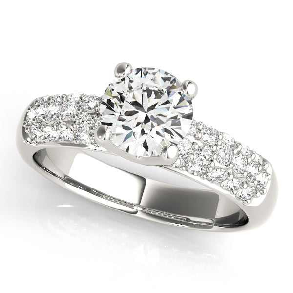 Round Diamond Pave Engagement Ring