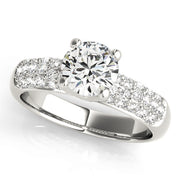 Round Diamond Pave Engagement Ring