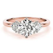 14K Rose Gold 1/2 ct tw Three Stone Diamond Engagement Ring
