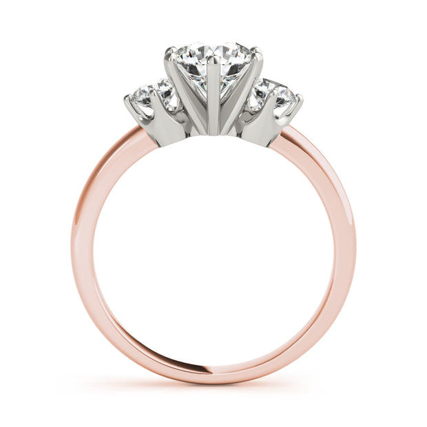 18K Rose Gold 1/2 ct tw Three Stone Diamond Engagement Ring