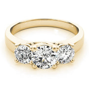 18K Yellow Gold 1 ct tw Three Stone Diamond Engagement Ring