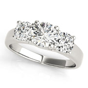 18K White Gold 1 ct tw Three Stone Diamond Engagement Ring