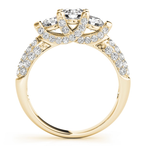 14K Yellow Gold 1 ct tw Three Stone Diamond Engagement Ring