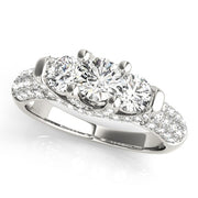14K White Gold 1 ct tw Three Stone Diamond Engagement Ring