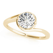 18K Yellow Gold 1 CT Round Diamond Engagement Ring