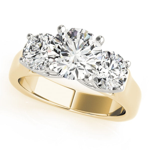 14K Yellow Gold 1 ct tw Three Stone Diamond Engagement Ring