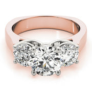 14K Rose Gold 1 ct tw Three Stone Diamond Engagement Ring