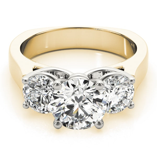 14K Yellow Gold 1 ct tw Three Stone Diamond Engagement Ring