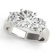 1 CT Round Diamond Three Stone Engagement Ring