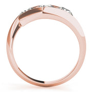 18K Rose Gold 1 ct tw Three Stone Diamond Engagement Ring