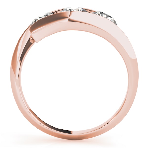 18K Rose Gold 1 ct tw Three Stone Diamond Engagement Ring