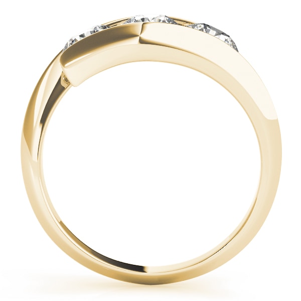 18K Yellow Gold 1 ct tw Three Stone Diamond Engagement Ring