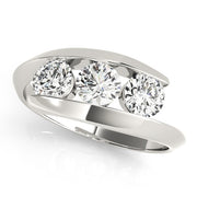 18K White Gold 1 ct tw Three Stone Diamond Engagement Ring