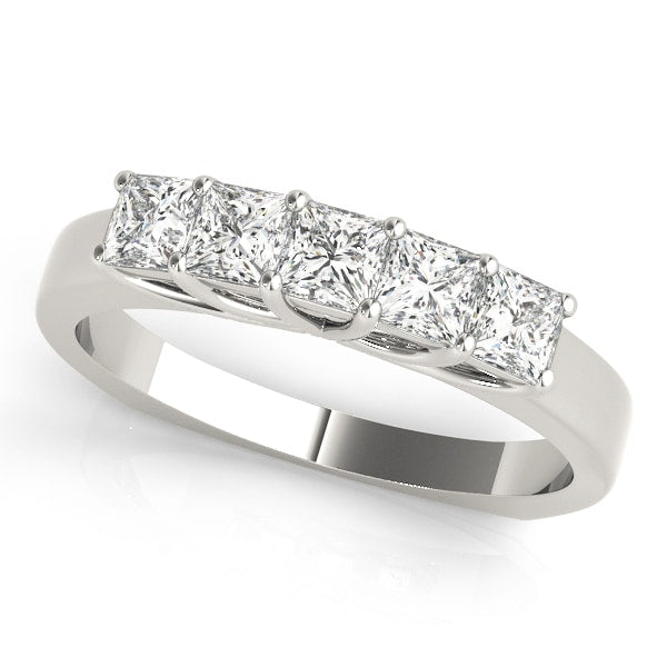 14K White Gold 7/8 ct tw Fancy Shape Diamond Wedding Ring