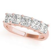 18K Rose Gold Square Diamond Wedding Ring
