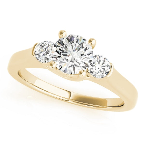 18K Yellow Gold 1 ct tw Three Stone Diamond Engagement Ring