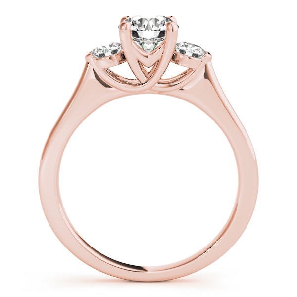 18K Rose Gold 1 ct tw Three Stone Diamond Engagement Ring