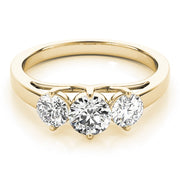 14K Yellow Gold 1/2 ct tw Three Stone Diamond Engagement Ring