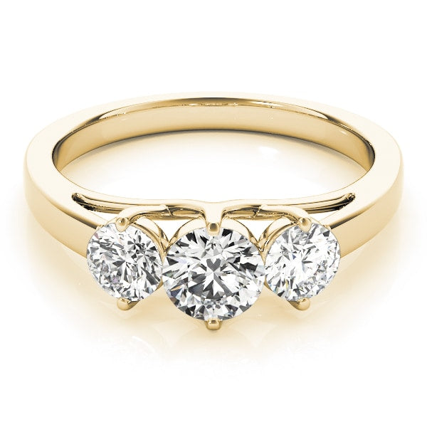 14K Yellow Gold 1/2 ct tw Three Stone Diamond Engagement Ring