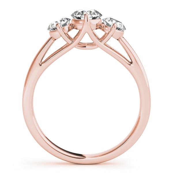14K Rose Gold 1/2 ct tw Three Stone Diamond Engagement Ring