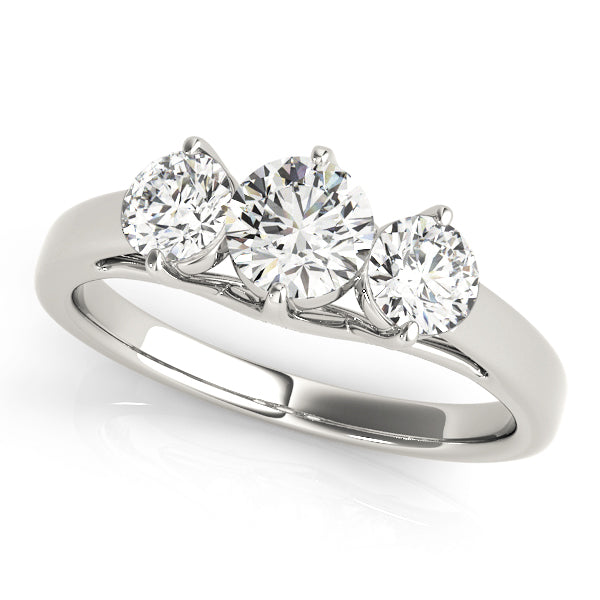 Round Diamond 3-Stone Engagement Ring