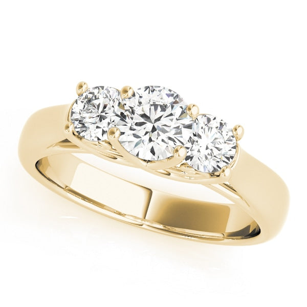 14K Yellow Gold 1 ct tw Three Stone Diamond Engagement Ring