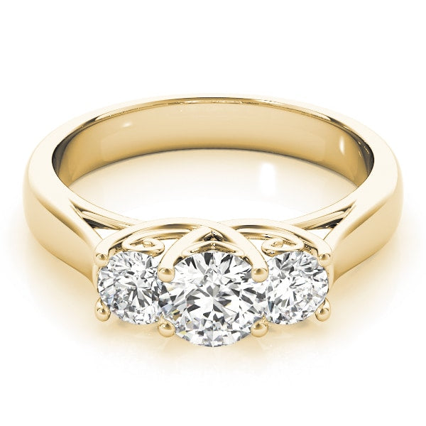 14K Yellow Gold 1 ct tw Three Stone Diamond Engagement Ring