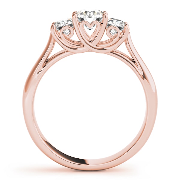 18K Rose Gold 1 ct tw Three Stone Diamond Engagement Ring