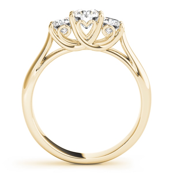 18K Yellow Gold 1 ct tw Three Stone Diamond Engagement Ring