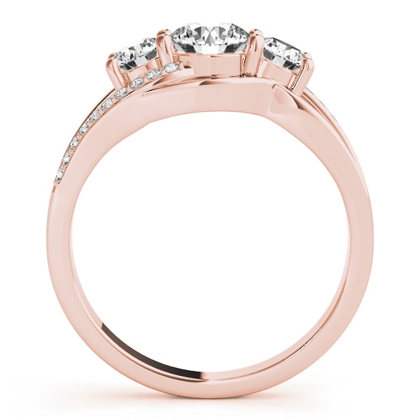 18K Rose Gold 1 ct tw Three Stone Diamond Engagement Ring
