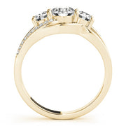 18K Yellow Gold 1 ct tw Three Stone Diamond Engagement Ring