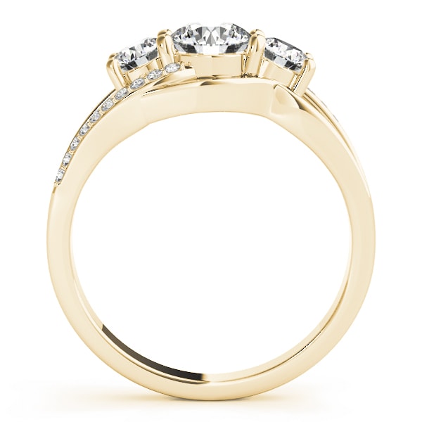 18K Yellow Gold 1 ct tw Three Stone Diamond Engagement Ring