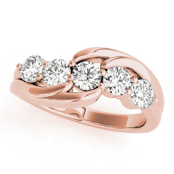 18K Rose Gold 1 ct tw Diamond Wedding Ring